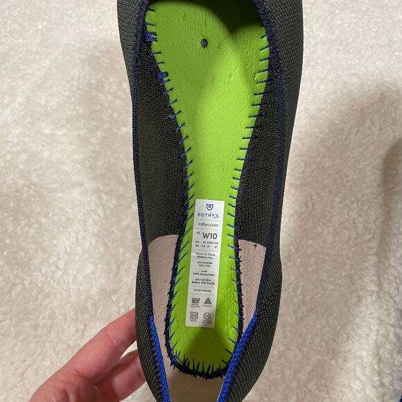 Rothy's The Square Highland Cap Toe Knit Ballet Flats Gray Navy 10 - Picture 9 of 9